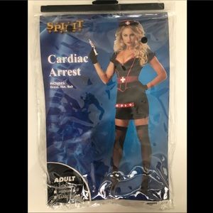 Halloween nurse costume size S 6 black dress mini